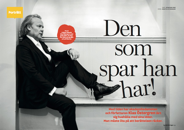 Personporträtt: Klas Östergren, Språktidningen (nr 2 2016)